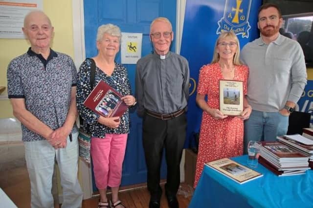 Michael, Celine, and Fr Pat Lennon, Bridie and Fergal Reilly at the launch of Fr Pat's book ‘Come here a second till I tell you’ last Sunday morning, July 19 in Páirc na nGael, DromardPicture: Shelley Corcoran