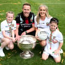 U-21 Enda McGuill Cup medal with Longford Town FC in 2001 and Mayo manager Andy Moran with the Sam Maguire Cup, his wife Jennifer, and children Charlotte and Ollie