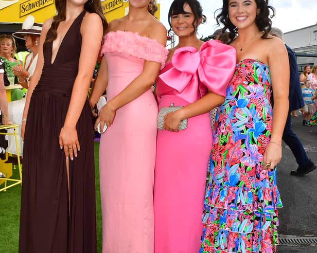 Longford girls enjoying Ladies Day at Galway Races on Thursday, July 30. Ciara Gardner,Gemma McHugh, Lauren Killian and Orla McGann 