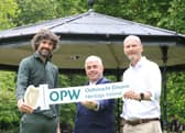 Heritage Week (From left to right) Pearse Ó Caoimh, Head of Communications, The Heritage Council, Minister of State with responsibility for the OPW, Kevin 'Boxer' Moran, Ian Doyle, Head of Conservation, The Heritage Council