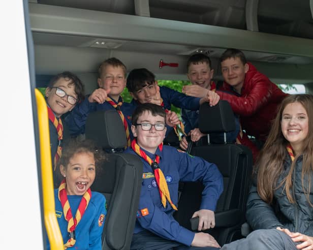 Pictured are members of Renmore Scout Group during a recent visit to the club by the Community Finance Ireland team.