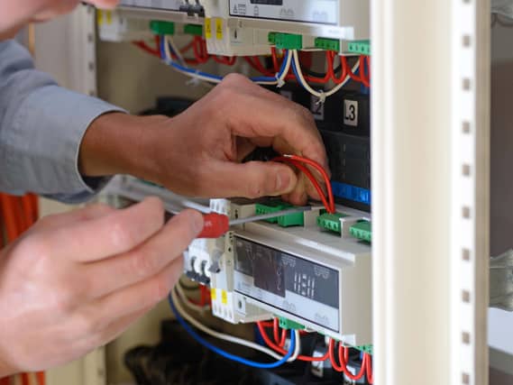 Electrician at work