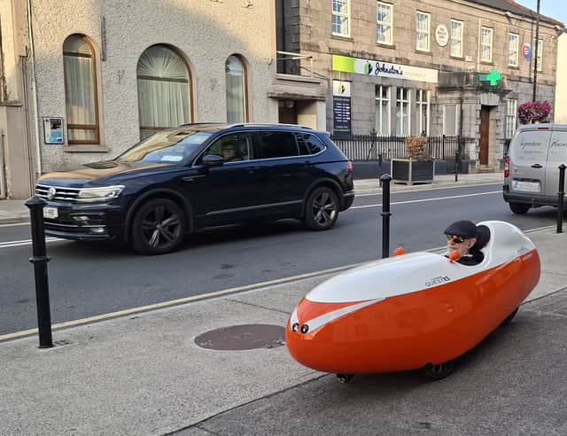 Passers by could be seen glancing twice at Jeremy's Quest Velomobiel