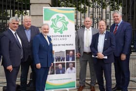 Granard Councillor Turlough McGovern has joined the Independent Ireland party. He is pictured here outside Leinster House today with party leader Michael Collins and  MEP for the Midlands–North-West, Ciarán Mullooly.