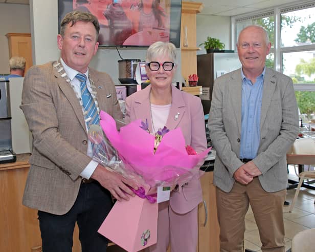 Cathaoirleach Longford County Council Cllr Gerry Hagan, Barbara Heslin, Former Chief Executive of Longford County Council Paddy Mahon