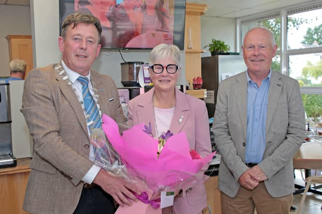 Cathaoirleach Longford County Council Cllr Gerry Hagan, Barbara Heslin, Former Chief Executive of Longford County Council Paddy Mahon