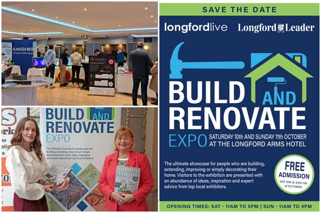 The 2026 Longford Leader & Longford Live Build & Renovate Expo takes place in The Longford Arms Hotel on Saturday, October 10 and Sunday, October 11