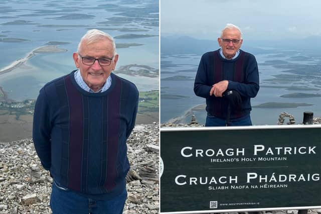 Danny Mulledy after reaching the summit of Croagh Patrick