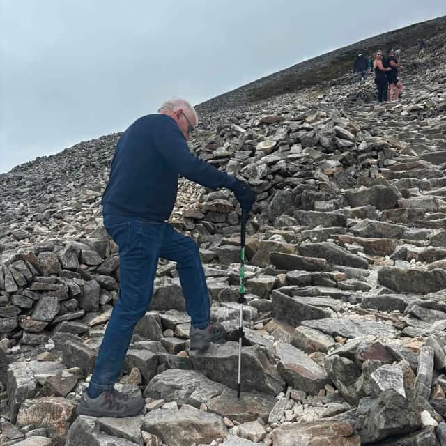 Danny Mulledy climbing Croagh Patrick