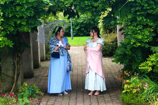 Kim Taylor and Ailen Martins enjoying the Literary Stroll