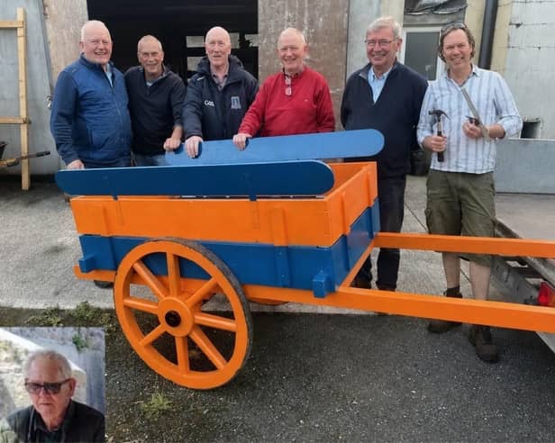 The team behind the restoration. L-R: Paul Kennedy, Alo Kelly, Pat Jones, Eamonn Kiernan, Gerry Donohue, James Reilly Tutor, and inset David Barter