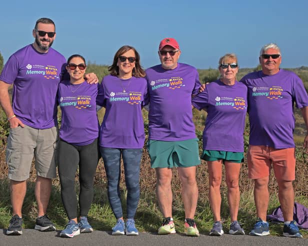 Paul Linnane, Michelle Victory-Linnane, Bernardine, Paul, Teresa and Dean Victory at Corlea Bog Walking Trail, Kenagh on Sunday for the Longford Alzheimer's Memory Walk
Picture: Shelley Corcoran