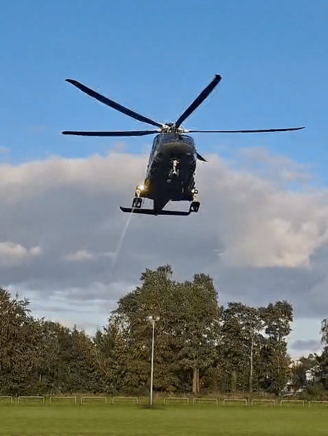 The Irish Air Corps departing the grounds of St Mel’s. 