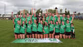 The Clonguish squad celebrate their Junior ‘B’ title triumph Photo: Syl Healy 