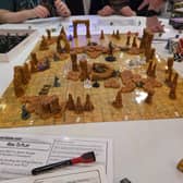 Locals pictured enjoying a tabletop game