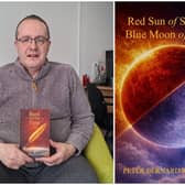 Left: Ballinalee author Peter Bernard Reynolds with his first book ‘Bard of Our Time’. Right: Peter’s latest book Red Sun of Summer, Blue Moon of Winter which will be launched on Thursday, October 8 in Athena, Longford town