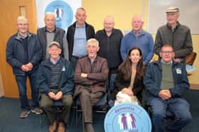 Tommy Dolan, Martin Malone, Kieran O’Brien, Jimmy Kelly, Mick Gallagher, James McGuinness, Francis Hueston, Tom Brady, Rebecca McLoughlin (Men’s Shed Association) and Peter Brady in the EDI Centre, Longford as nine Men’s Sheds in Longford came together to celebrate and mark the Dementia Understand Together campaign Picture: Shelley Corcoran
