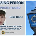 UPDATE: Gardaí are reporting that 21 year old Luke Harte from Edgeworthstown, Co Longford has been located | Picture: An Garda Síochána Missing Persons