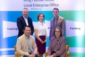 ​Head of Enterprise with Longford Enterprise Office Michael Nevin, broadcaster and author, MC, Carole Coleman, keynote speaker Mark Little, Founder of AI With Kelso Michéal O’Neill and Longford County Council Chief Executive Samantha Healy pictured at the ‘Leadership in the Age of Superhuman Technology’ event from the Longford Enterprise Office. Picture: Clare Frances Photography