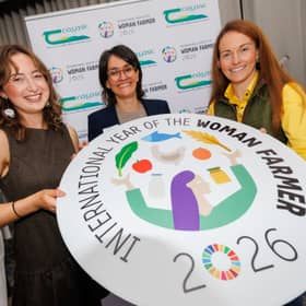 Speakers at the Growing Voices:  Women in Farming event were; Sophie Bell, full-time farmer and content creator; Dr. Erika Valério, Gender and Agrifood Expert with the Food and Agriculture Organization of the United Nations; and Carina Roseingrave, International Year of the Woman Farmer Ambassador 2026.