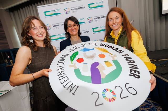 Speakers at the Growing Voices: Women in Farming event were; Sophie Bell, full-time farmer and content creator; Dr. Erika Valério, Gender and Agrifood Expert with the Food and Agriculture Organization of the United Nations; and Carina Roseingrave, International Year of the Woman Farmer Ambassador 2026.