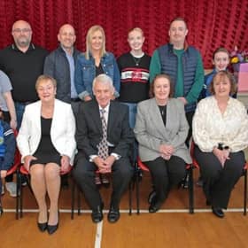 
Co-author 'ESB Lanesborough -The People Who Powered It' John Loughlin pictured with his family at the launch of the book last Thursday in St Mary’s parish hall, Lanesboro Picture: Shelley Corcoran