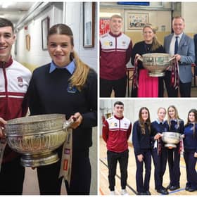 Mercy Ballymahon were delighted to welcome Tubberclair and Westmeath footballer Matthew Whittaker to the school with the Delaney Cup