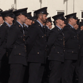 The Garda trainees at today's passing out ceremony in Templemore   