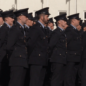 The Garda trainees at today's passing out ceremony in Templemore   