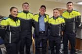 Garda Caitlyn O'Reilly, Garda Daniel Rogers, Inspector Declan McGlynn, Garda John Fogarty, and Garda Connor Casey in Granard Garda Station during their work placement last May.