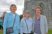 Una Byrne, Patricia Lyons and Mary Keegan at the ceremony in August to mark the restoration of the Fetherston Clock Tower in Ardagh and its surrounding railings and walls Picture: Shelley Corcoran