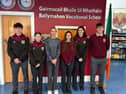 L-R: Kyle Creagh Dillon, Alanna O' Rourke, Ms Hall, Louise Burke, Abbie McNally and Seán Finlass 
