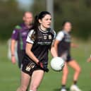 Emer Heaney on the ball for Ballymore against Moate. Action from the Leinster LGFA Intermediate Club Championship first round clash at Oliver Lynch Park in Abbeylara  Photo: Syl Healy 
