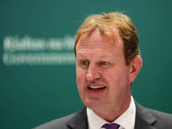 Justice Minister Jim O'Callaghan speaks to media