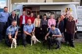 Evelyn and Enda Neary of Longford based charity, Cian’s Kennels, pictured with members of An Garda Síochána and hospital staff