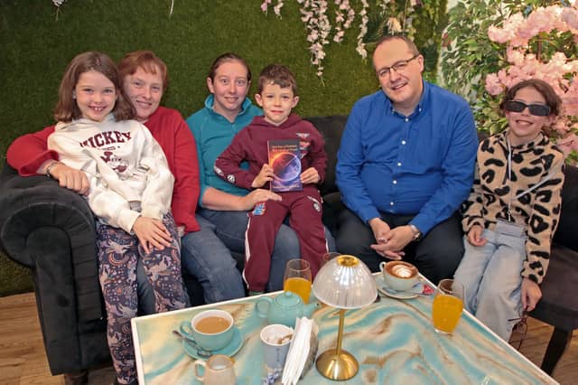 Evie Kenny, Regina Reynolds, Sineád McKenna, Ríoch Kenny, Peter Reynolds and Laoise Kenny at the launch of Peter’s book ‘Red Sun of Summer, Blue Moon of Winter’ in Athena
Picture: Shelley Corcoran
