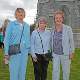 Una Byrne, Patricia Lyons and Mary Keegan Hynes at the ceremony in August to mark the restoration of the Fetherston Clock Tower in Ardagh and its surrounding railings and walls. Una and Mary are the authors of Ardagh, County Longford – Our Estate Village and Our Residents, 1860-2026