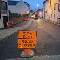 Finally two cars can pass! Roadworks end on busy Longford street