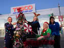 Pictured at the launch of the €100,000 Lighting Up Christmas Fund were (l-r) Jerry Buttimer TD, Minister of State for Charities, Gaeltacht and the Islands & Rural Transport; Louise Glennon, Head of Community, Tesco Ireland; Claire Bucke, South Community Champion, Tesco; and Fatou Nyang, Tesco colleague, Mahon Point, Co Cork.
