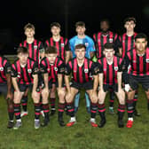 The Longford Town team that started against UCD in the promotion play-off first leg at Bishopsgate on Saturday night Photo: Syl Healy 