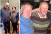 The late John (Johnny) McDonnell, Carrickedmond, Colehill, Longford pictured (left) with his wife Mairead and (right) with another Carrickedmond GAA legend, the late Eugene Quaine 