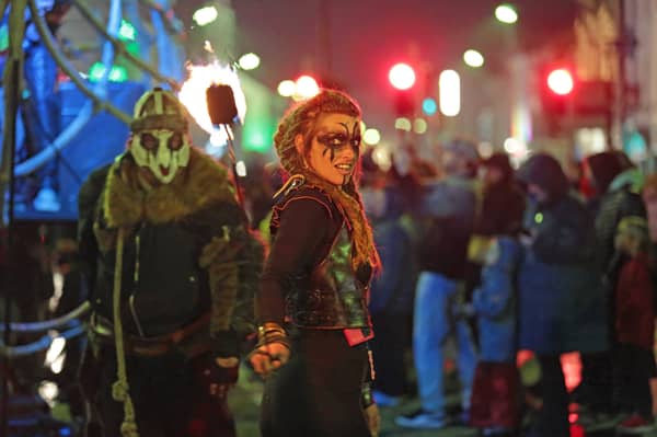 Babylon Inferno during the 2025 Longford Dead of Night Festival Fire & Shadows Procession 