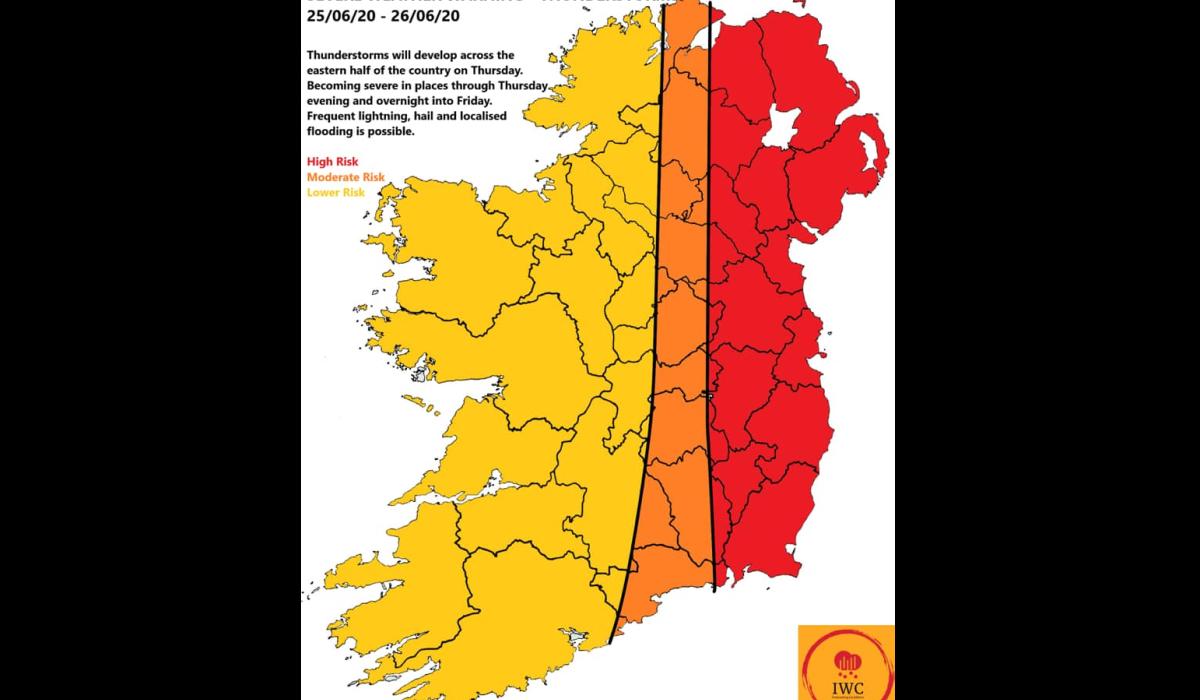 WEATHER ALERT Risk of thunderstorms in parts of Longford on Thursday