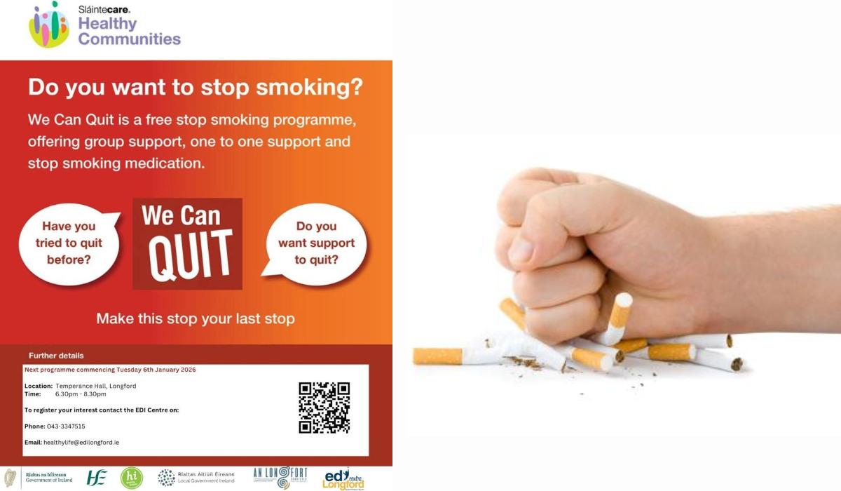 Quit smoking for FREE: Longford County Council offers free course and medication 