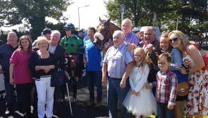 Longford horse trainer Paul Flynn celebrating after Scotland-Sligo weekend double