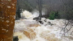 WATCH: Shocking footage shows Glenbarrow Waterfall raging down from Slieve Bloom Mountains