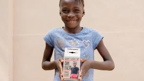 Little girl from Sierra Leone features on Trócaire Box six months after narrowly escaping death in mudslide