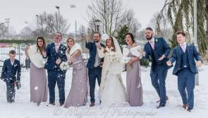 PHOTOS: Midlands couple celebrate 'white wedding' at Annebrook House Hotel  during Storm Emma