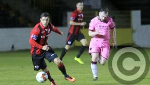 Longford Town in action against Shelbourne at Tolka Park 
