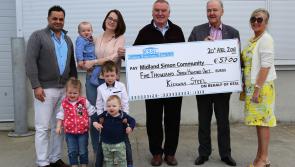 Staff of Longford company Kiernan Structural Steel Limited raise €5,700 for Midlands Simon Community
